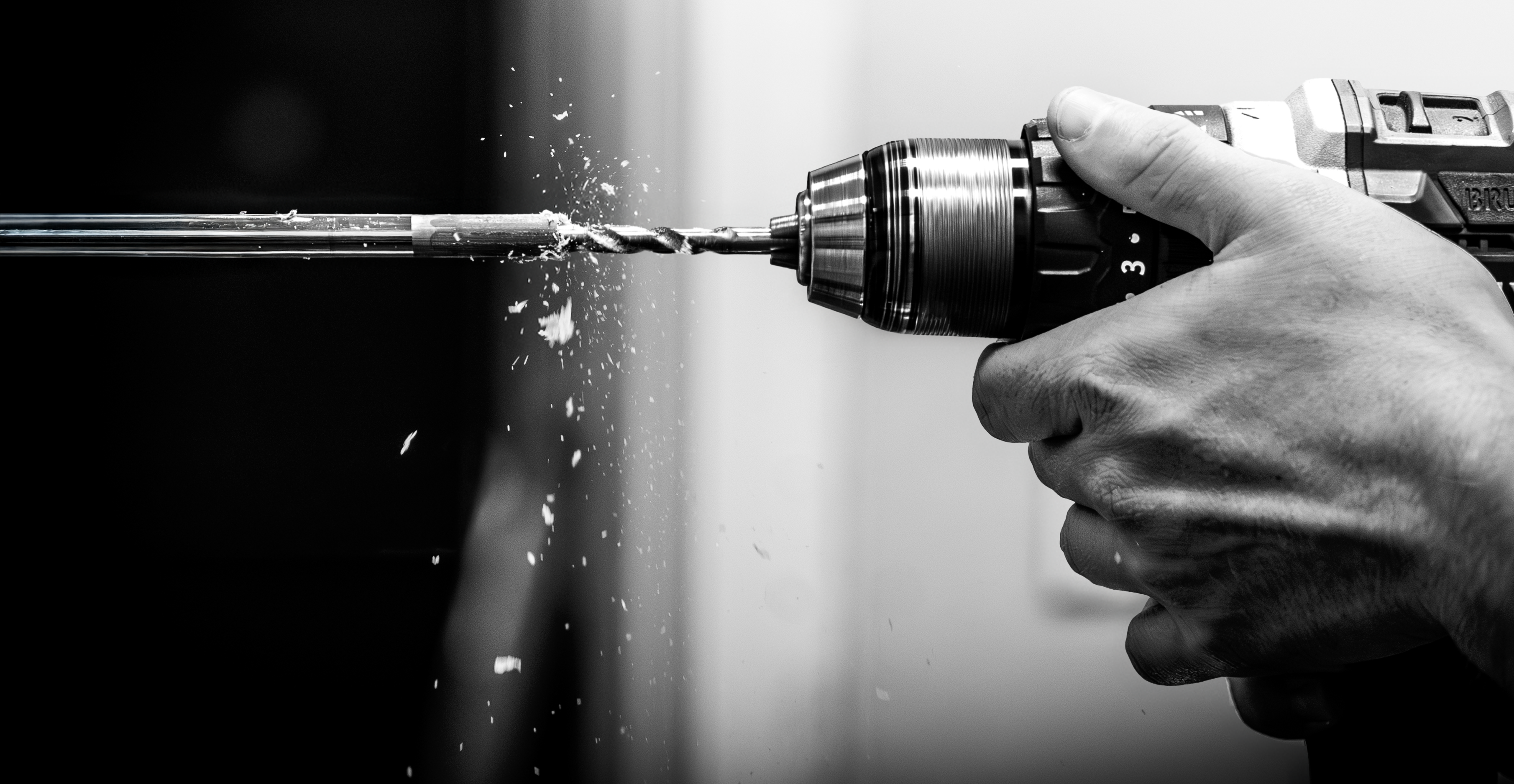 Grinding sparks flying during club build